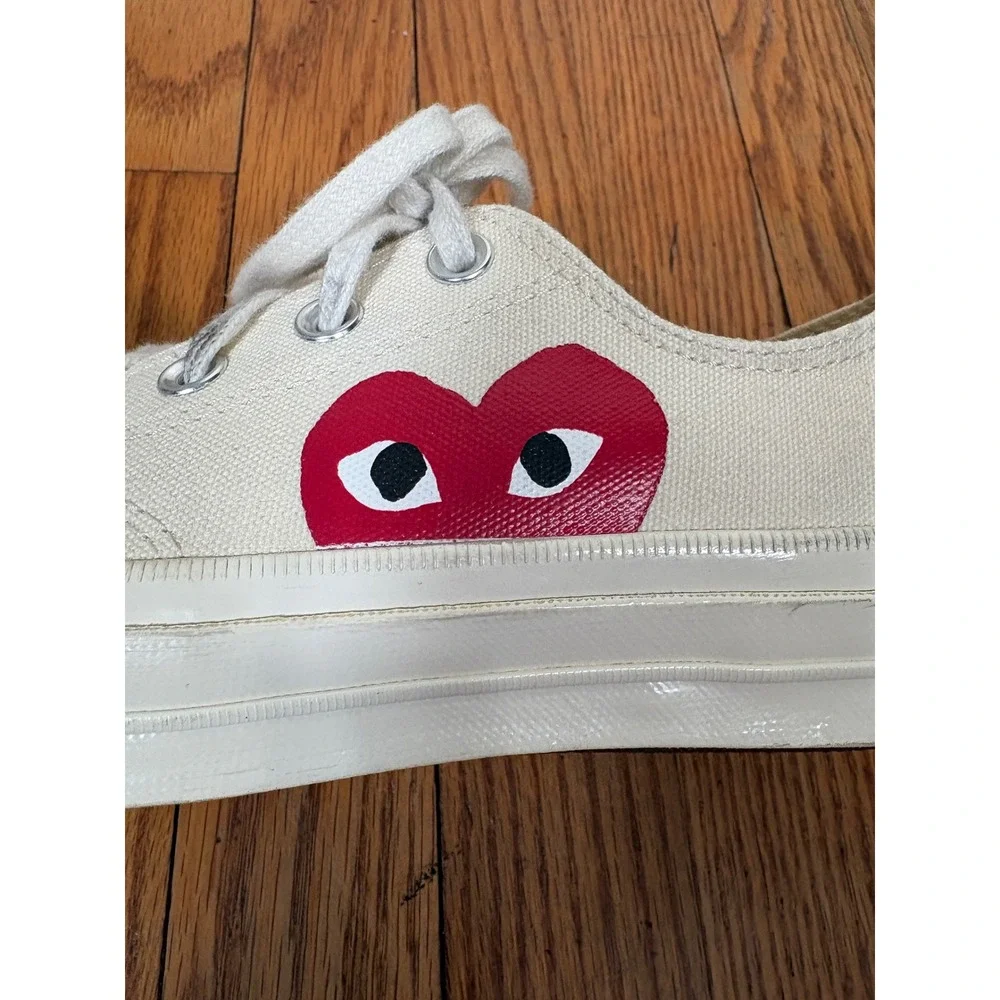 Comme des Garcons PLAY x Converse Chuck Taylor All Star Low‎ Cream Shoes size 6